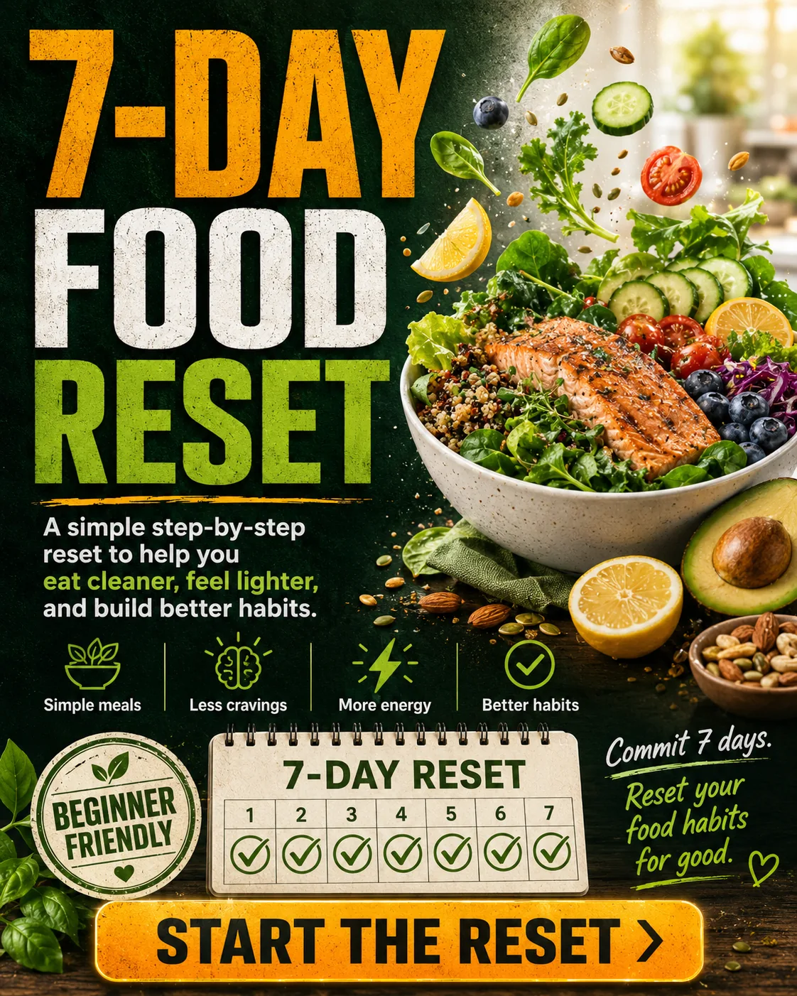 Generic AI 7-Day Food Reset ad — do not do this